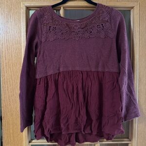 Altar’d State Maroon Peplum Top